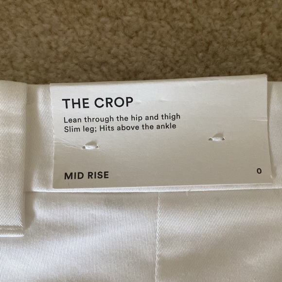 NWT white Ann Taylor mid rise the crop pants size zero - Picture 5 of 7